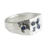 Tomfoolery Blue Sapphire Scatter Signet Ring New