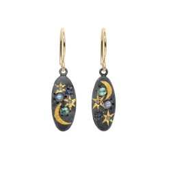 Tomfoolery Blue Scape Drop Earrings New