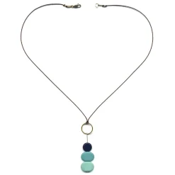 Tomfoolery Blue Stacked Rocks Necklace New