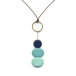 Tomfoolery Blue Stacked Rocks Necklace New