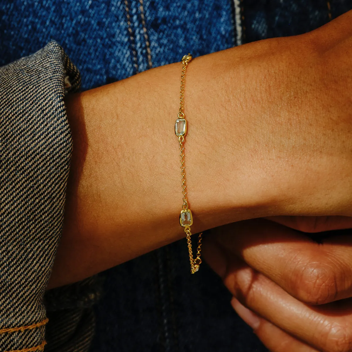 Tomfoolery Blue Topaz Octagon Beaded Bracelet Online
