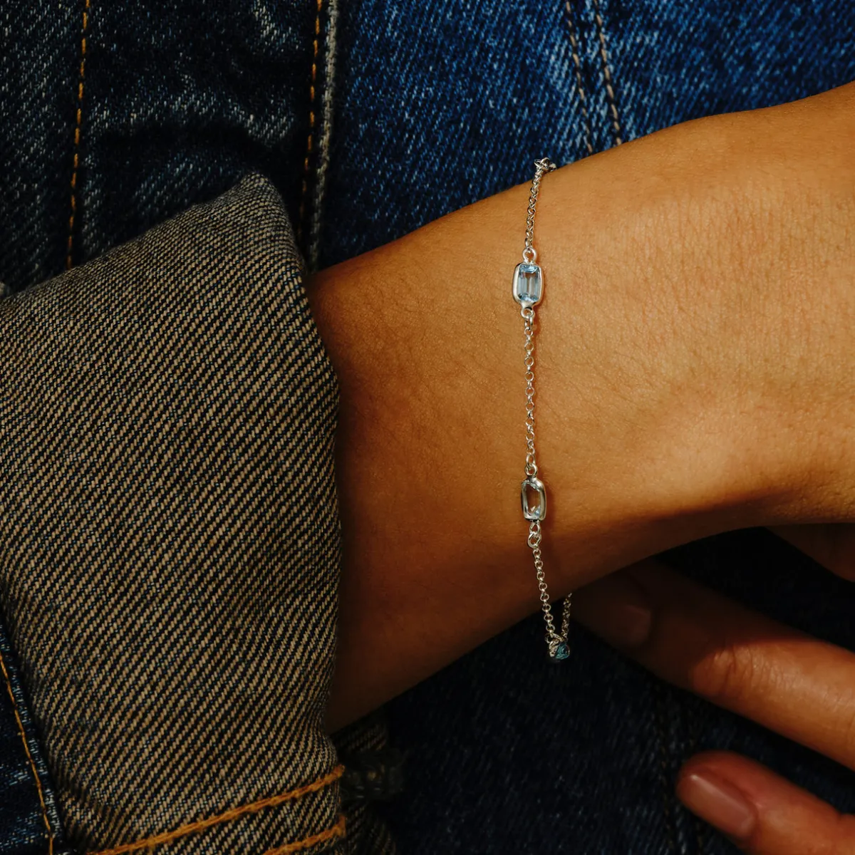 Tomfoolery Blue Topaz Octagon Beaded Bracelet Online