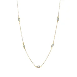 Tomfoolery Blue Topaz Octagon Chain Necklace Discount