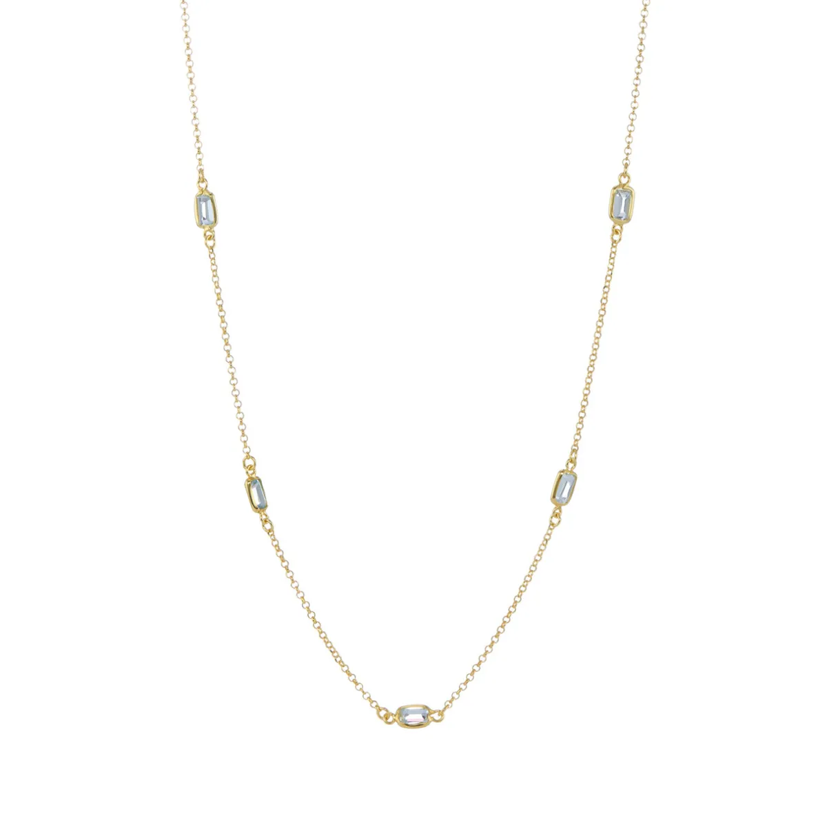 Tomfoolery Blue Topaz Octagon Chain Necklace Discount