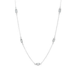 Tomfoolery Blue Topaz Octagon Chain Necklace Discount