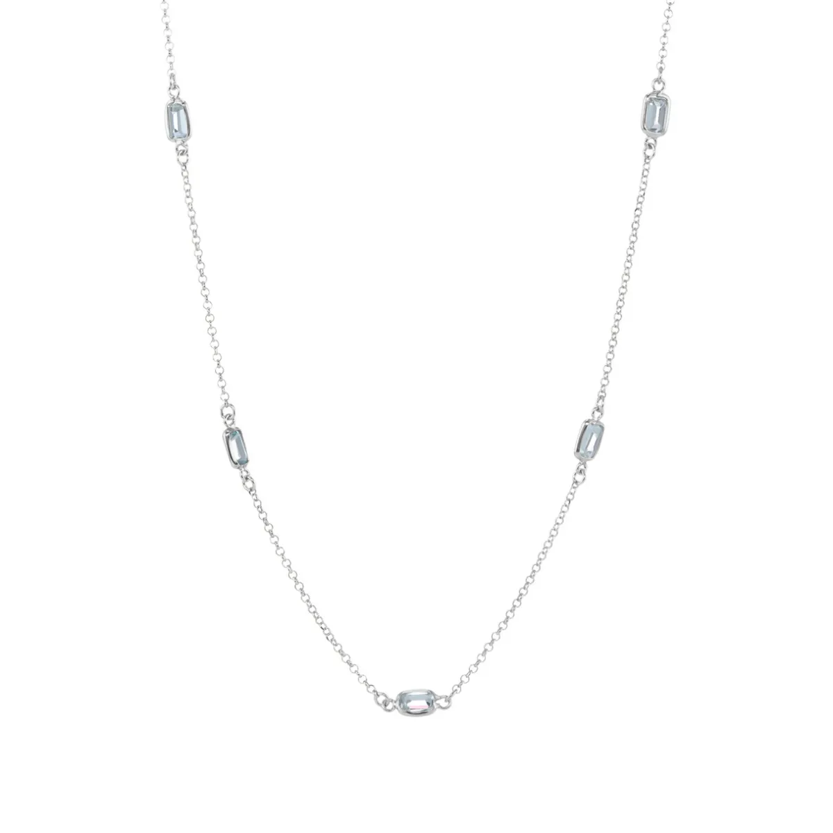 Tomfoolery Blue Topaz Octagon Chain Necklace Discount