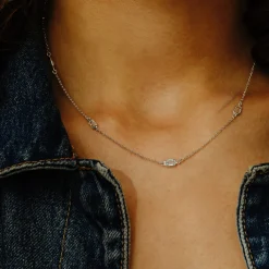 Tomfoolery Blue Topaz Octagon Chain Necklace Discount