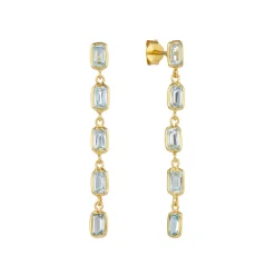 Tomfoolery Blue Topaz Octagon Drop Earrings Sale