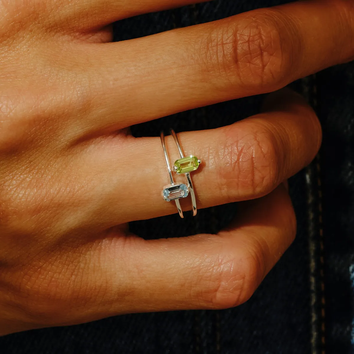 Tomfoolery Blue Topaz Octagon Stacking Ring Sale