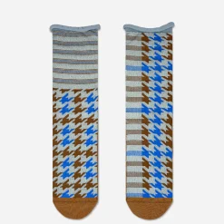 Tomfoolery Blue Twinkle Houndstooth Tulle Socks New