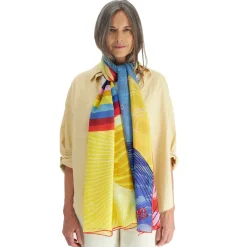 Tomfoolery Boom Silk & Cotton Scarf in Yellow Sale
