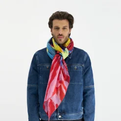Tomfoolery Boom Silk & Cotton Scarf in Yellow Sale