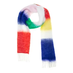 Tomfoolery Bright Colour Stripe Wool and Mohair Scarf Discount