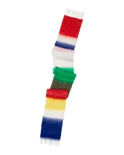 Tomfoolery Bright Colour Stripe Wool and Mohair Scarf Discount