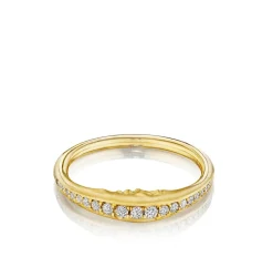 Tomfoolery Bright Cut Diamond Pavé Crescent Moonface Ring Sale