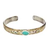 Tomfoolery Bronze & Silver Cuff with Amazonite, Sapphires, Peridot, Aquamarine & Emerald New