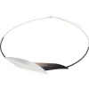 Tomfoolery Brown & Oxidised Silver Leaf Necklace New