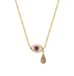 Tomfoolery Brown Eye Teardrop Necklace Hot