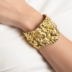 Tomfoolery Brut Gold Crocco Cuff Discount