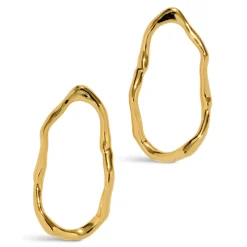 Tomfoolery Brut Gold Open Link Earrings Outlet