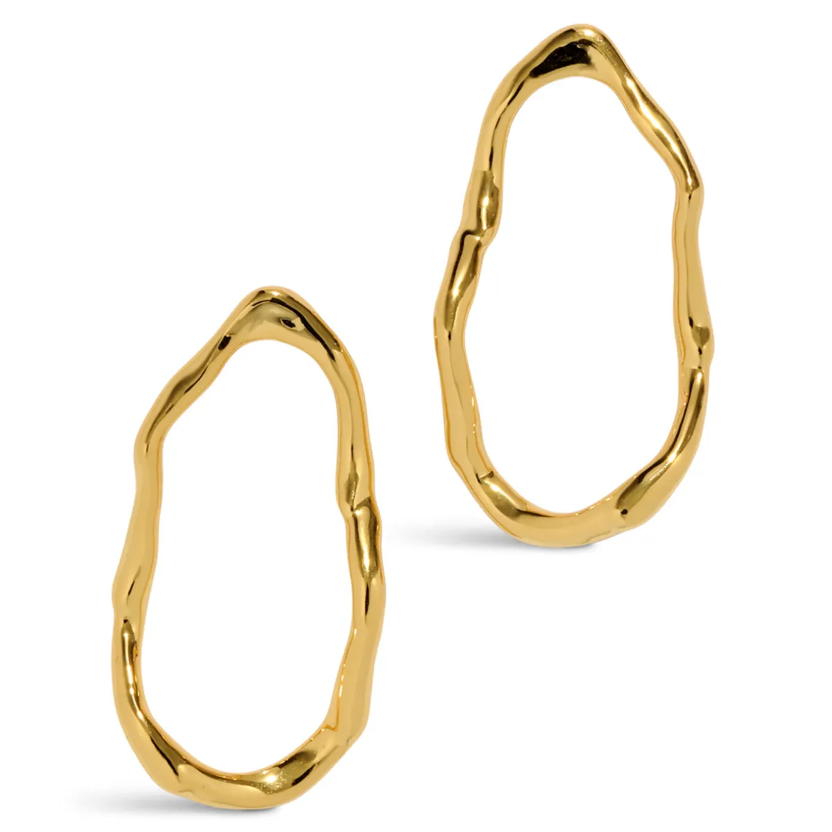 Tomfoolery Brut Gold Open Link Earrings Outlet