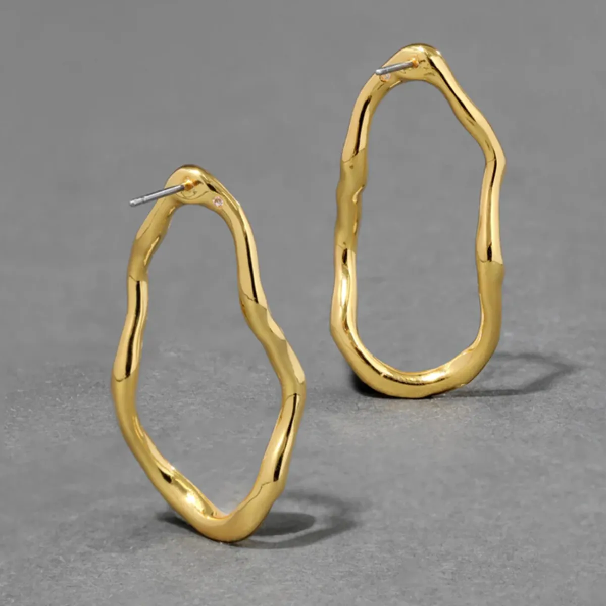 Tomfoolery Brut Gold Open Link Earrings Outlet
