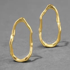 Tomfoolery Brut Gold Open Link Earrings Outlet