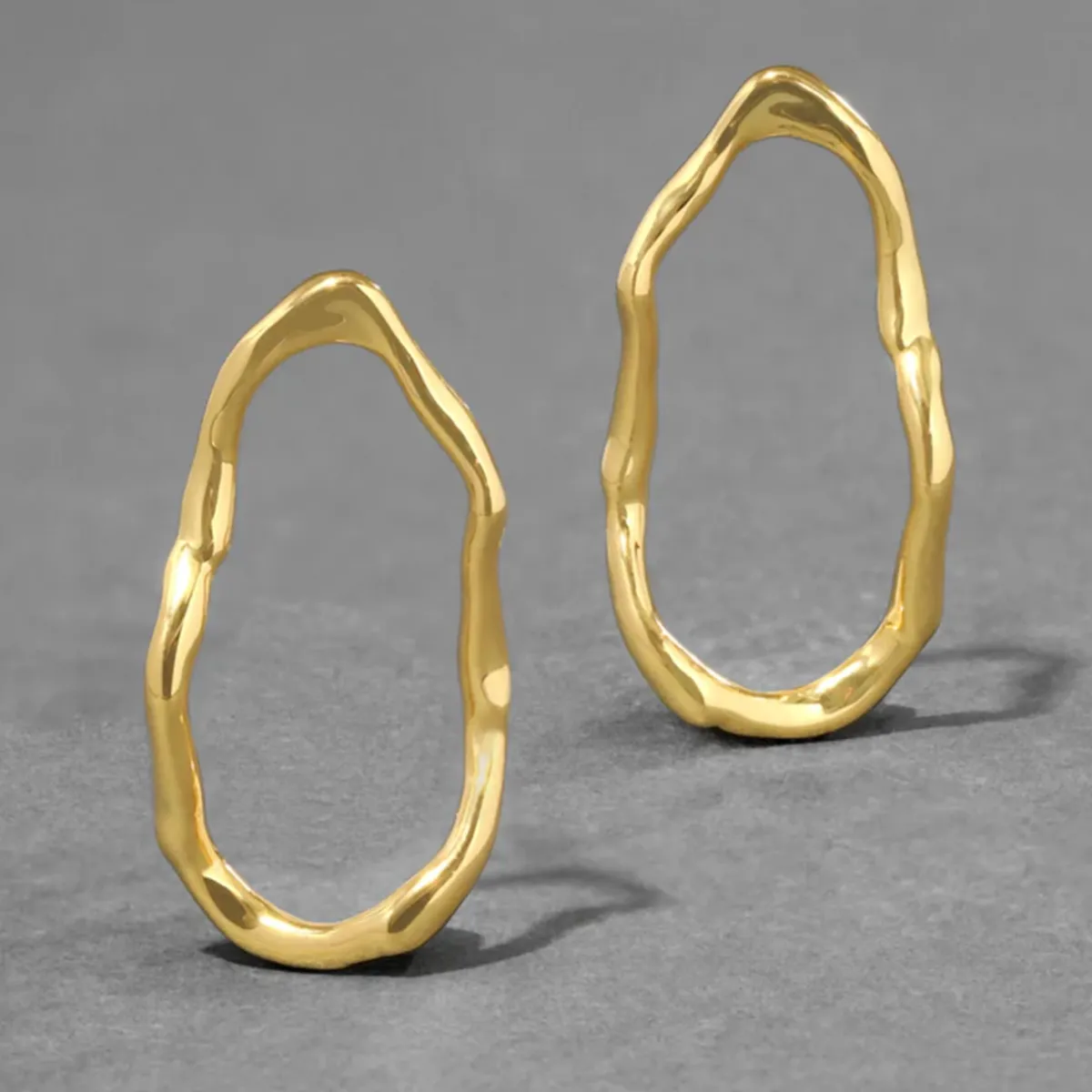Tomfoolery Brut Gold Open Link Earrings Outlet