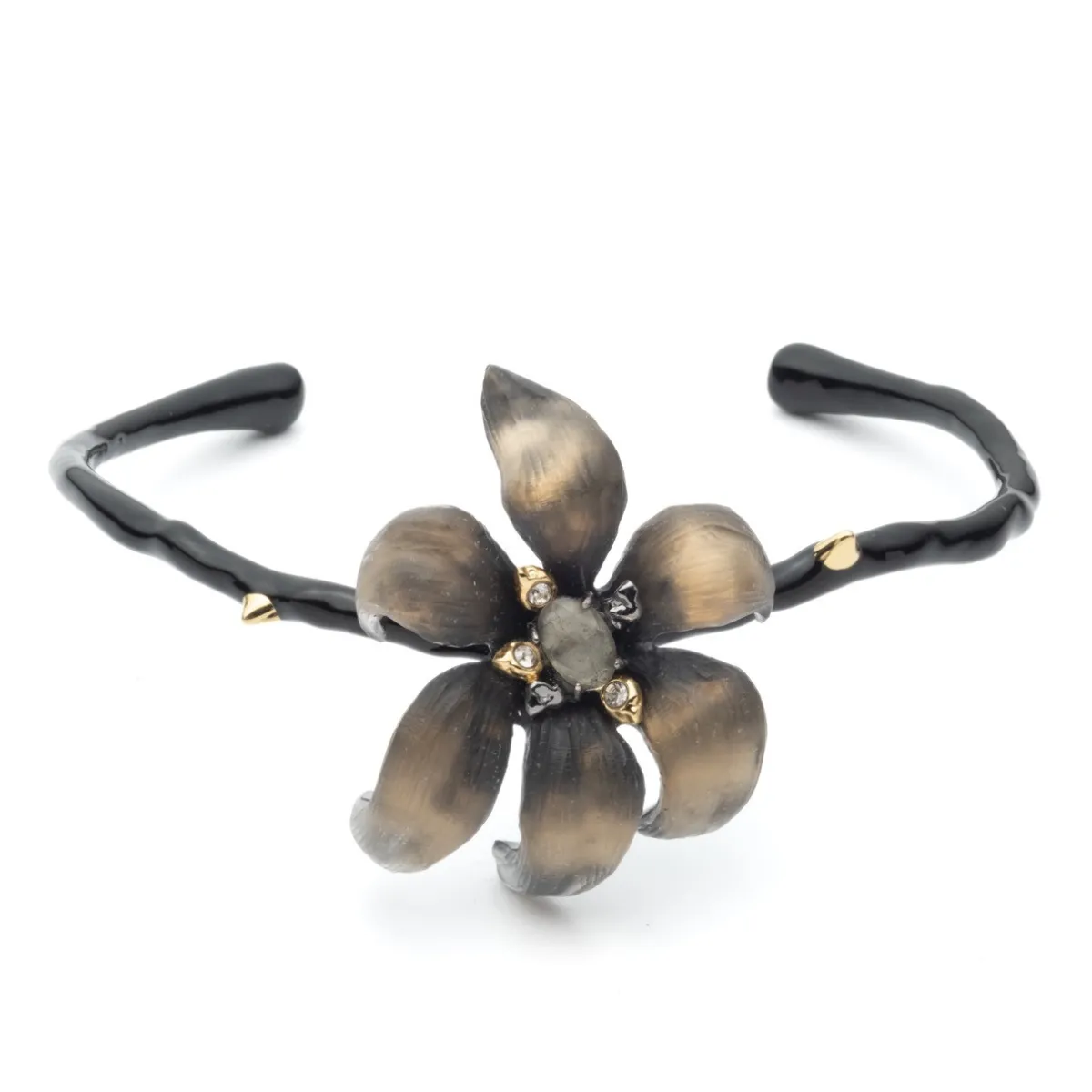 Tomfoolery Burnt Fleur Cuff Bracelet Sultry Grey Sale