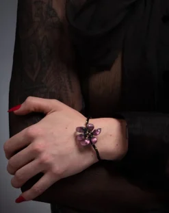 Tomfoolery Burnt Fleur Cuff Bracelet Sultry Grey Sale