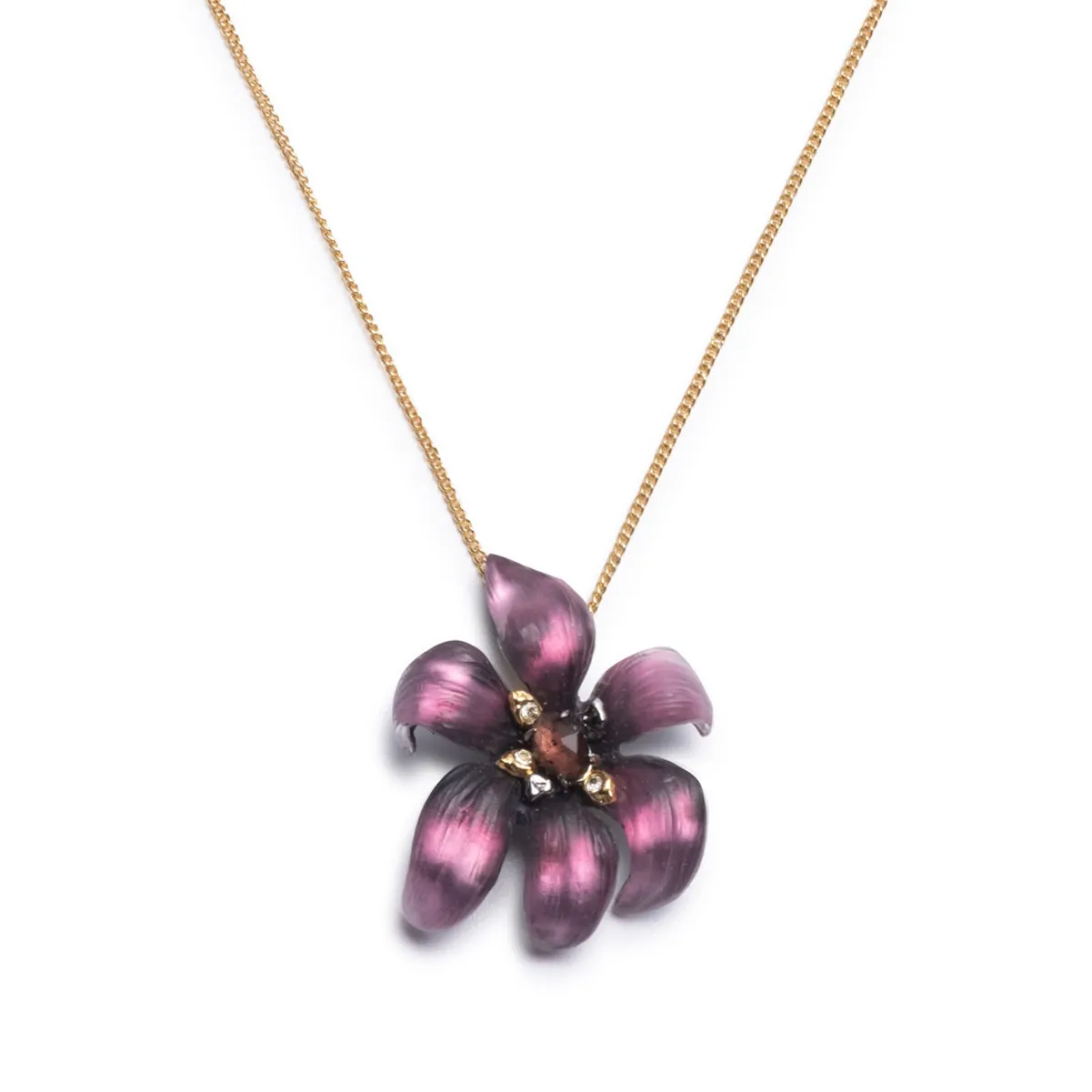 Tomfoolery Burnt Fleur Flower Pendant Outlet