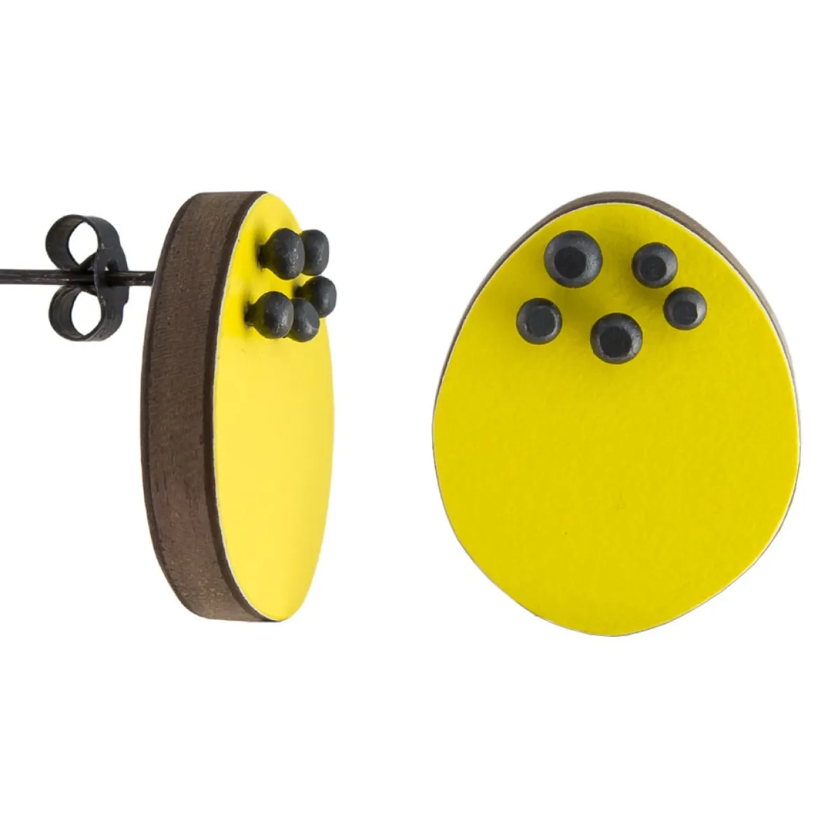 Tomfoolery Buttercup Yellow Dot Large Stud Earrings Discount
