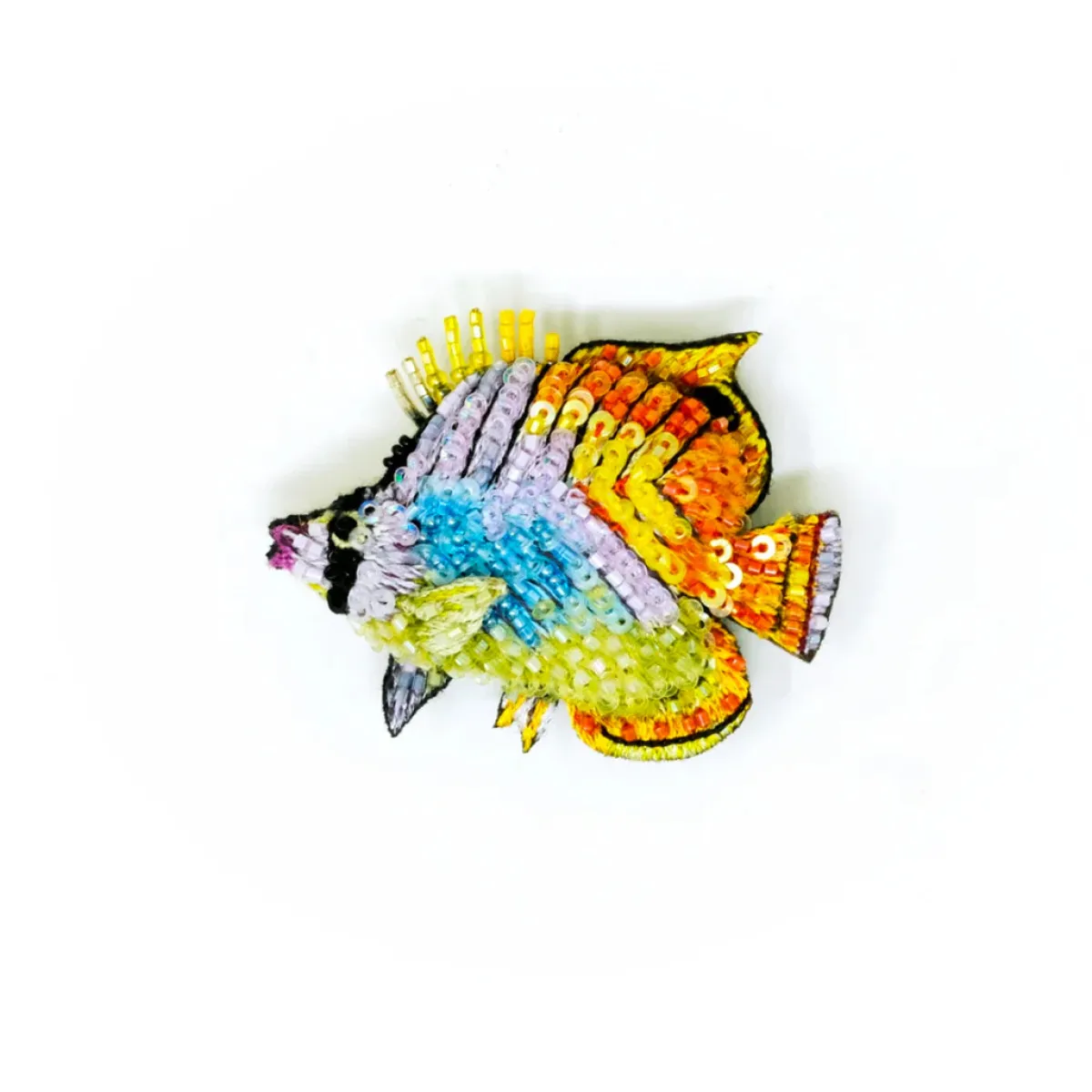 Tomfoolery Butterfly Fish Beaded Sequin Brooch Outlet
