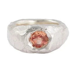 Tomfoolery Caburn Padparadscha Sapphire Signet Ring New