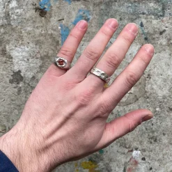Tomfoolery Caburn Padparadscha Sapphire Signet Ring New