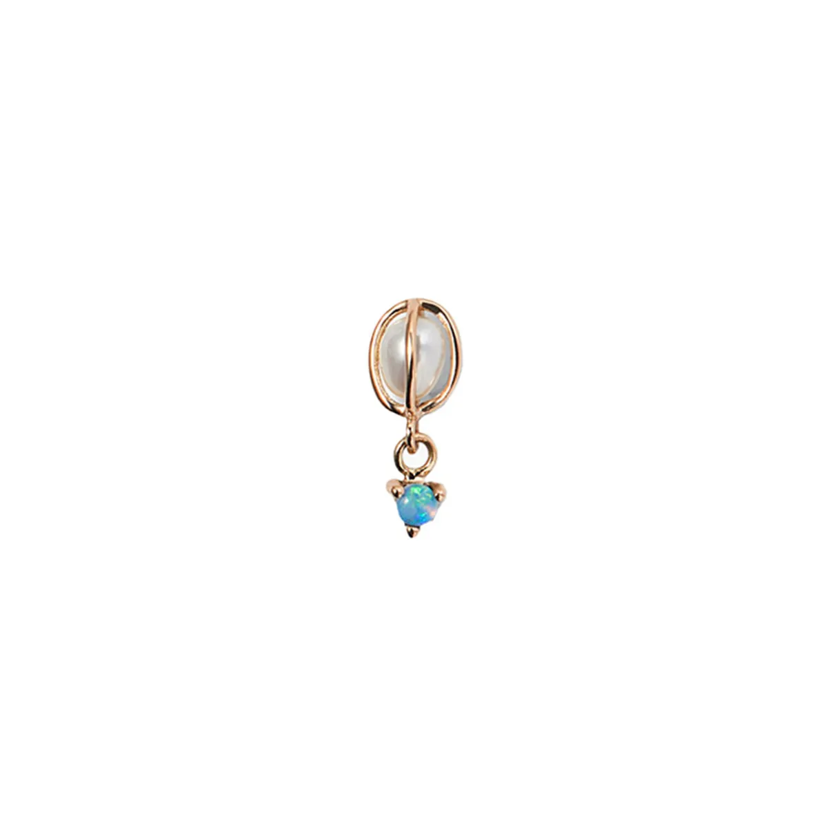 Tomfoolery Caged Pearl & Opal Drop Earrings Outlet