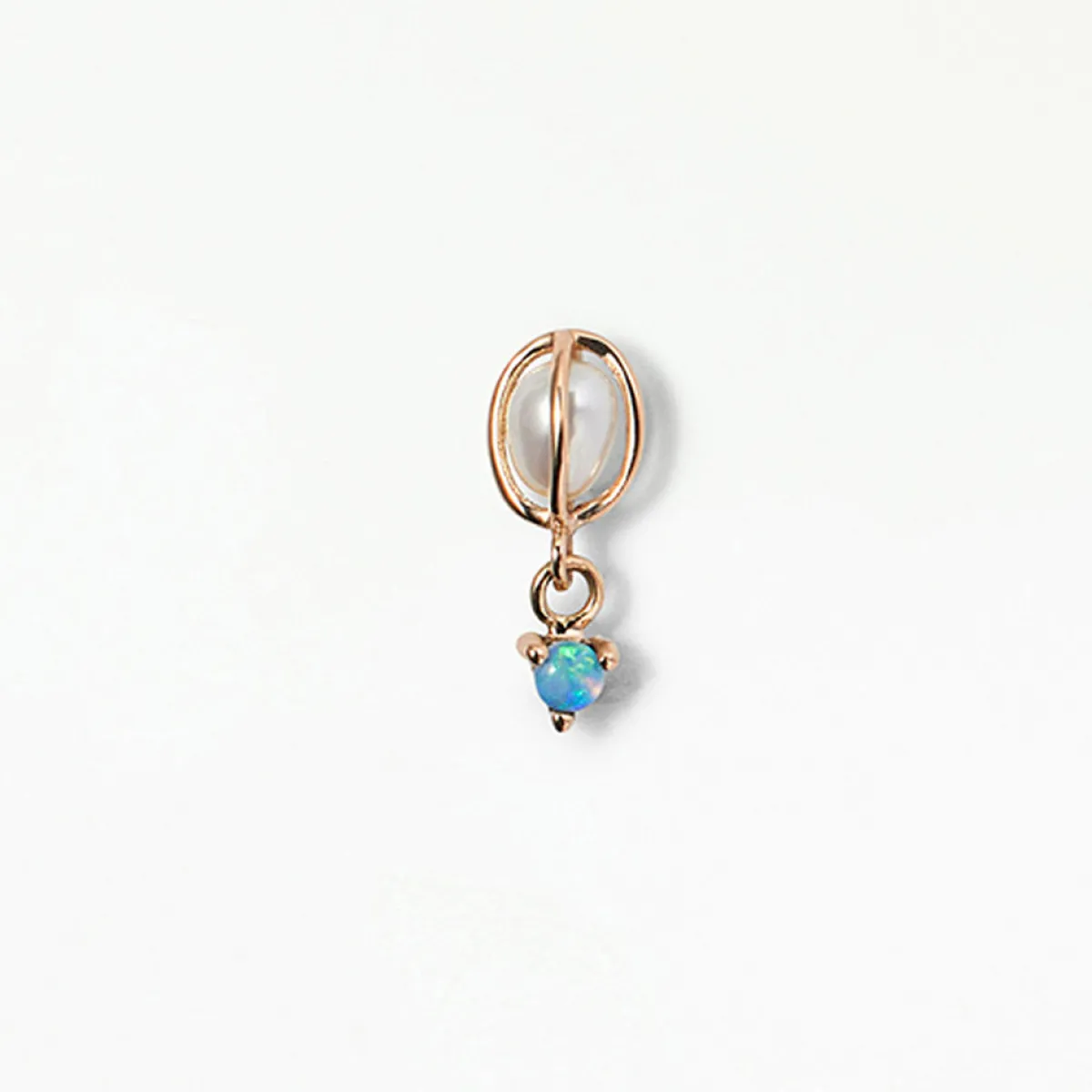 Tomfoolery Caged Pearl & Opal Drop Earrings Outlet