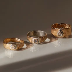 Tomfoolery Canadian Diamond Signature Band in 14ct Yellow Gold and Silver Clearance