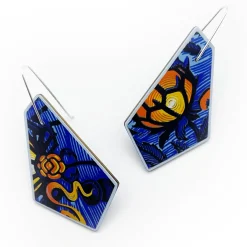 Tomfoolery Canto Brew Recycled Aluminium Drop Earrings in Blue Online