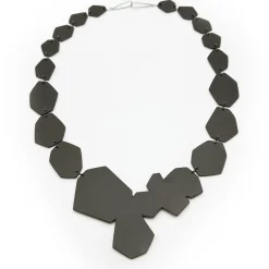 Tomfoolery Carli Brew Recycled Laminate Necklace in White & Gold Discount