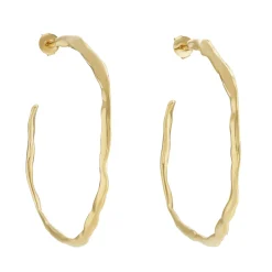 Tomfoolery Carmen Gold Textured Hoop Earrings Discount