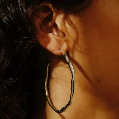 Tomfoolery Carmen Gold Textured Hoop Earrings Discount