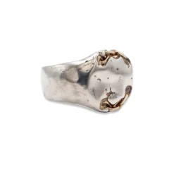 Tomfoolery Cartena Signet Ring in Silver and  14ct Yellow Gold Sale