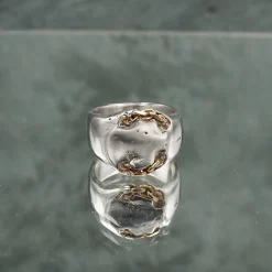 Tomfoolery Cartena Signet Ring in Silver and  14ct Yellow Gold Sale