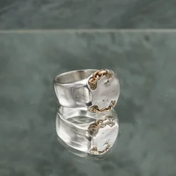 Tomfoolery Cartena Signet Ring in Silver and  14ct Yellow Gold Sale