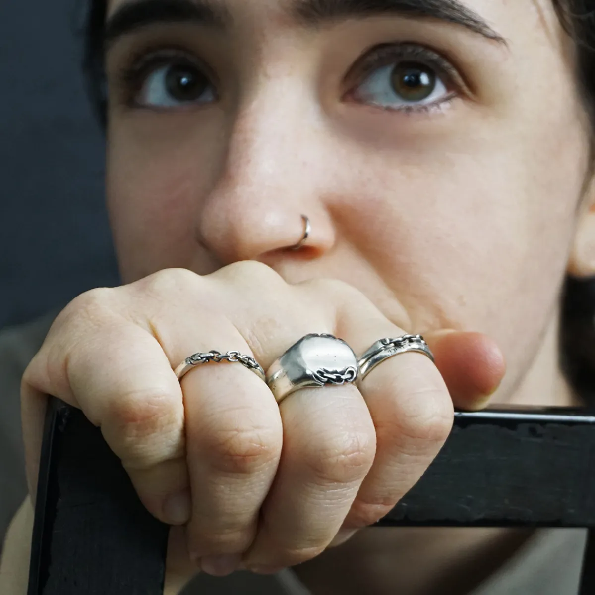 Tomfoolery Cartena Signet Ring in Silver Discount