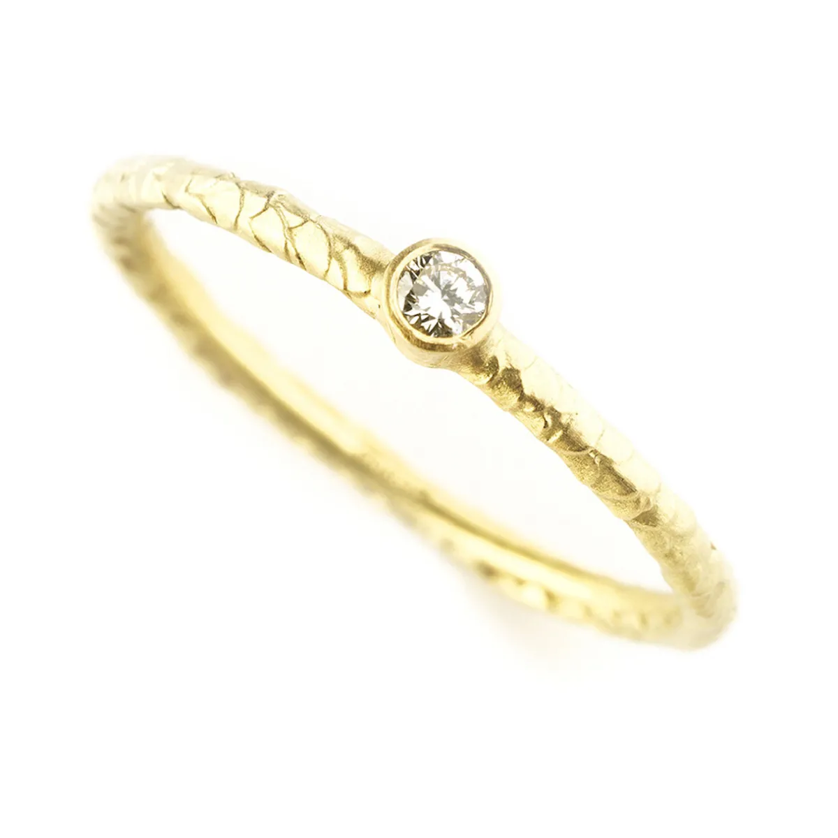 Tomfoolery Catkin Diamond Solitaire Stacking Ring Outlet