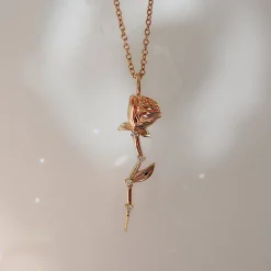 Tomfoolery Celestial Rose Necklace New