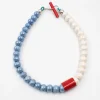 Tomfoolery Ceramic Beaded Necklace Blue Sale