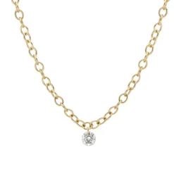 Tomfoolery Chain Link Floating Diamond Pendant Fashion